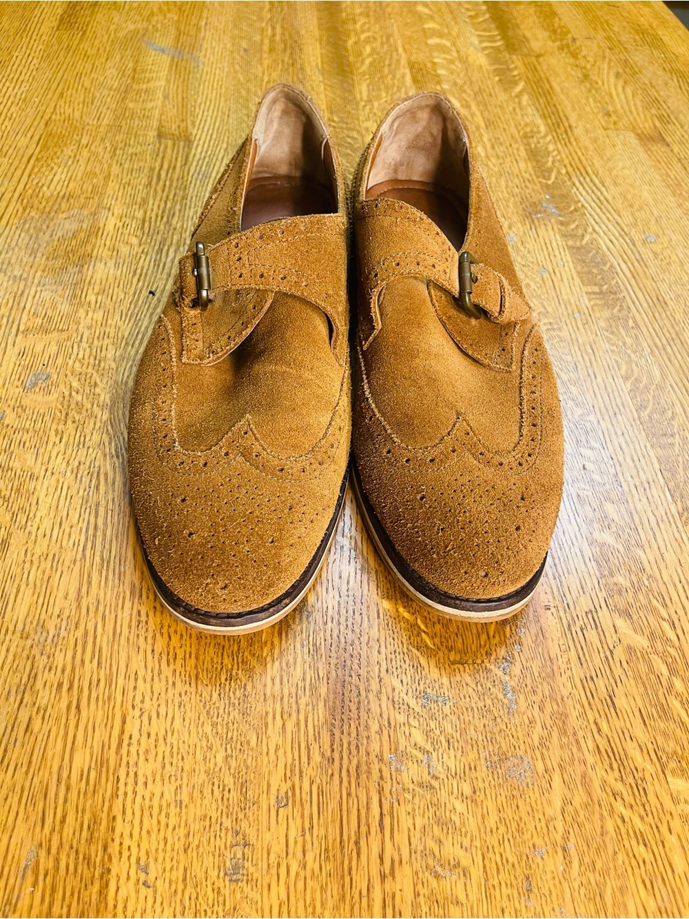 Polo Ralph Lauren Men's Single Monk Strap Suede Dress Shoes - Brown